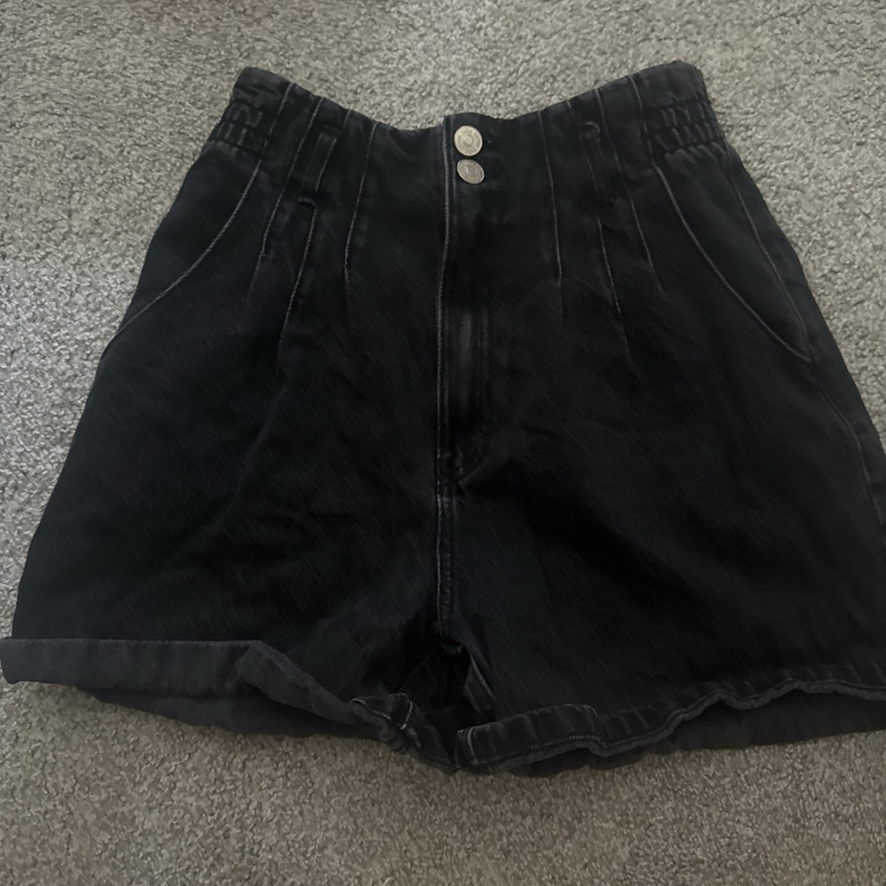 Zara Black Elastic Waist Trousers
